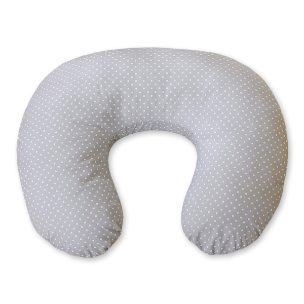 Guanciale Allattamento Grigio Pois Bianchi Cuori
