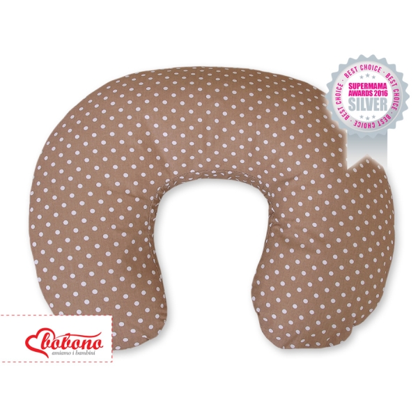 Guanciale Allattamento Marrone Pois Bianchi Cuori