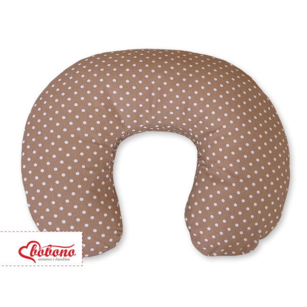 Guanciale Allattamento Marrone Pois Bianchi Cuori