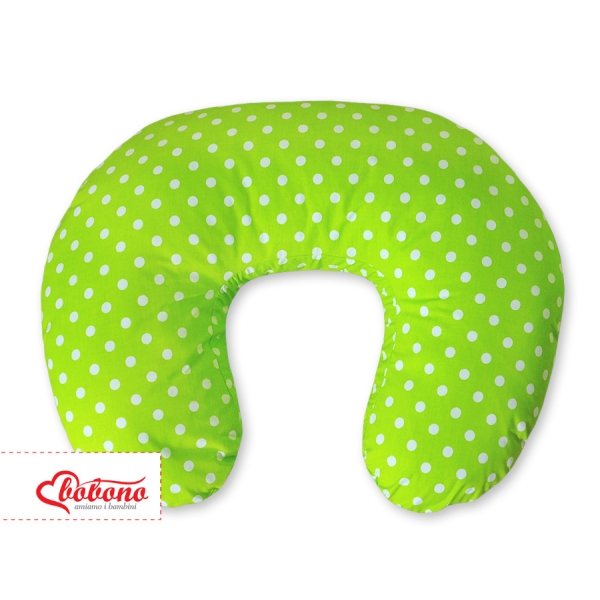 Guanciale Allattamento Verde Pois Bianchi Cuori