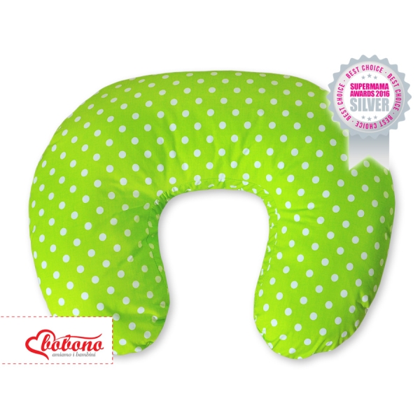 Guanciale Allattamento Verde Pois Bianchi Cuori