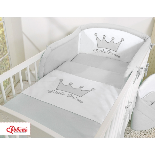 Lenzuola Lettino Neonato 2 parti Grigio Little Prince/Princess