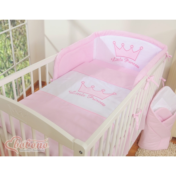 Lenzuola per Lettino Neonato 2 parti Rosa Little Prince/Princess