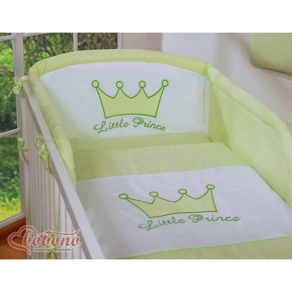 Lenzuola per Lettino Neonato 2 parti Verde Little Prince/Princess