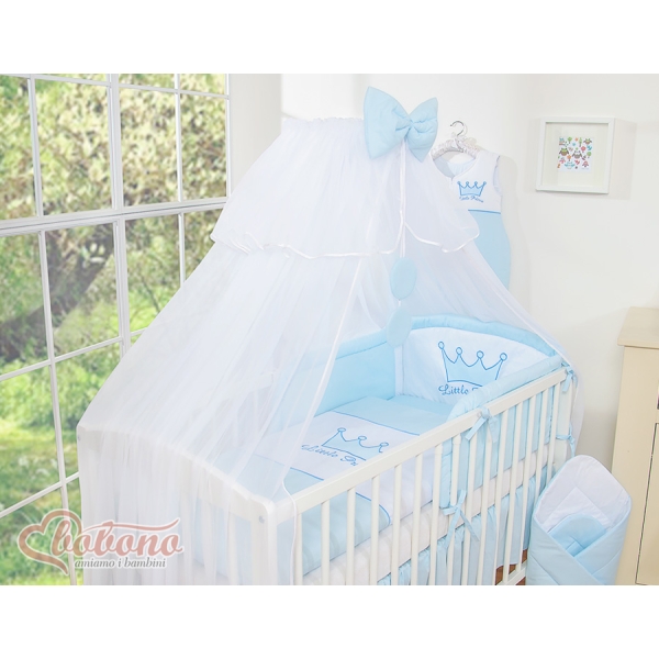 Lenzuolo e Zanzariera per Culla 5 parti Blu Little Prince/Princess