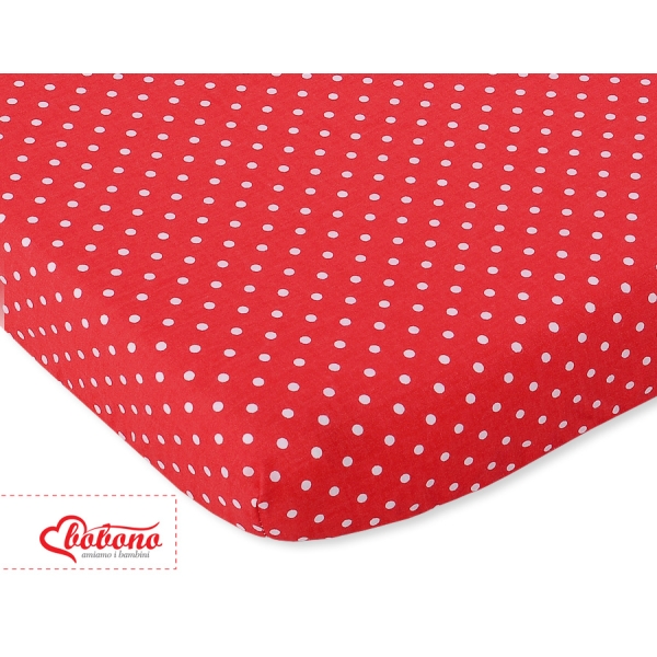 Lenzuolo in Cotone 60x120cm per Lettino Rosso Pois Bianchi