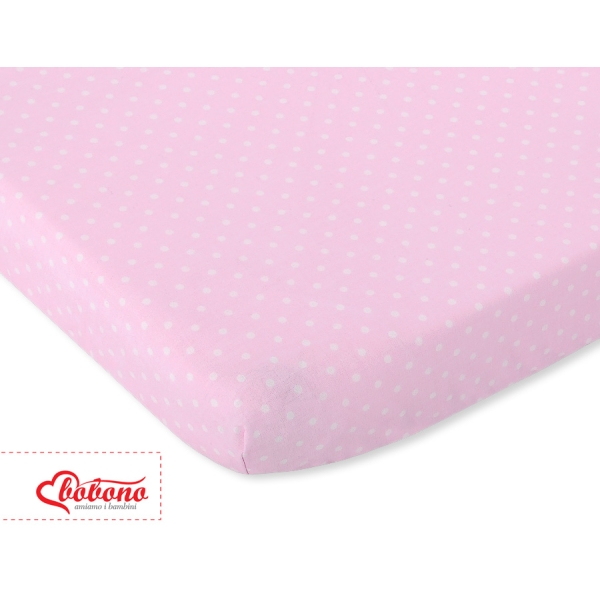 Lenzuolo in Cotone Rosa Pois Bianchi