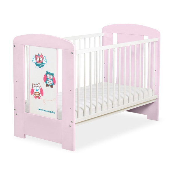 Letino per Bambino 120x60cm Marrone Rosa Gufi