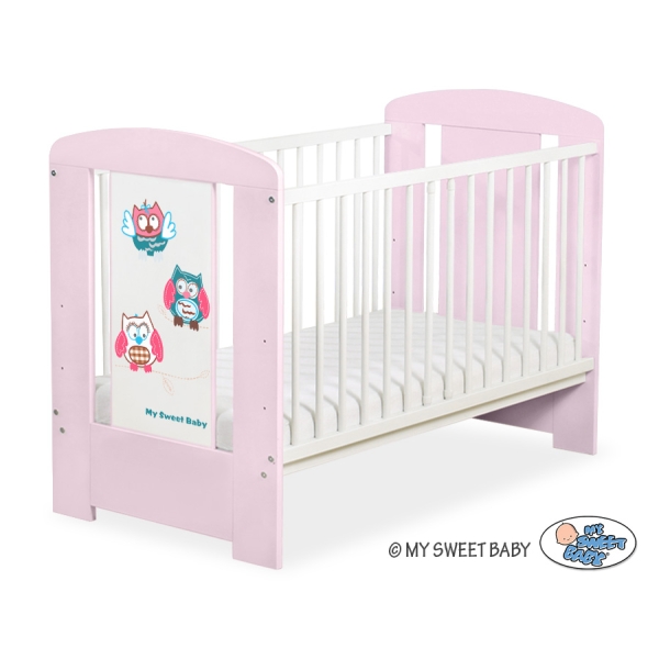 Letino per Bambino 120x60cm Marrone Rosa Gufi