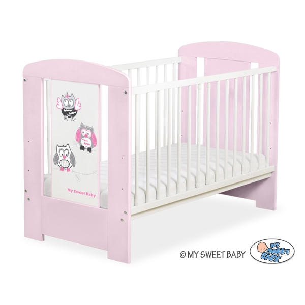 Letino per Bambino 120x60cm Marrone Rosa Gufi
