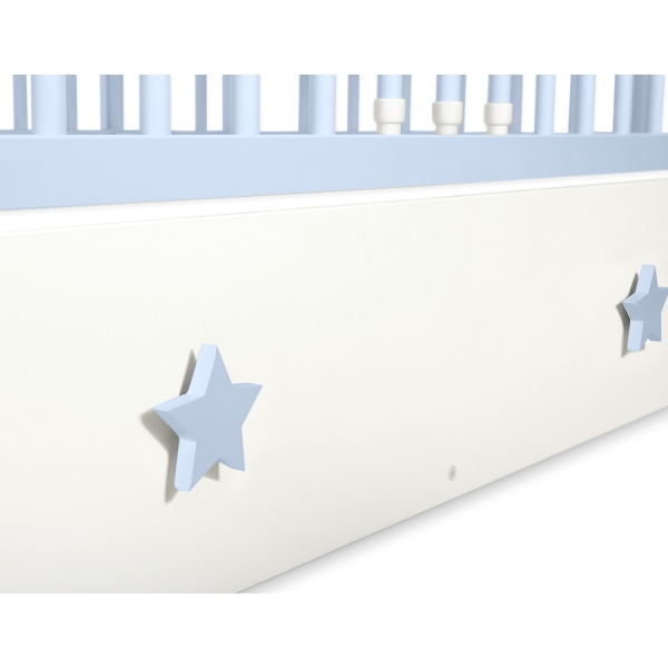 Letino per Bambino 120x60cm con Cassetto Maxi Bianca Stelle