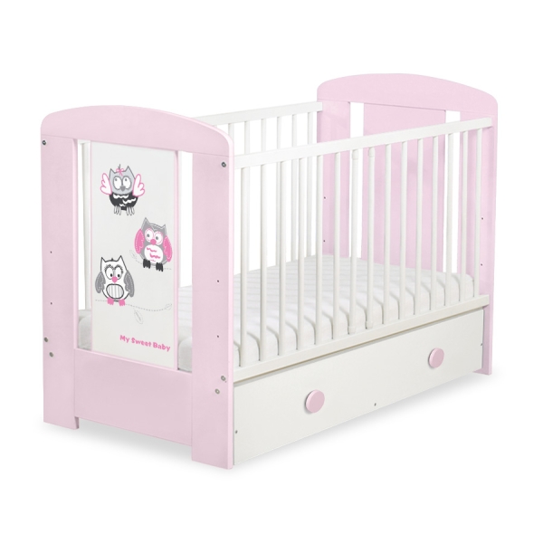 Lettino 60x120cm con Cassetto Maxi Gufi