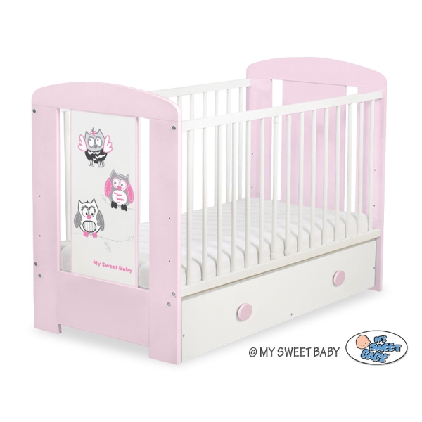 Lettino 60x120cm con Cassetto Maxi Gufi