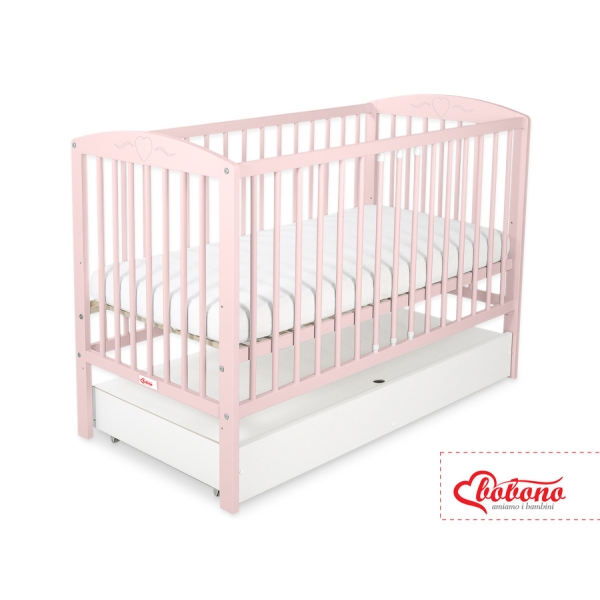 Lettino 60x120cm con Cassetto Standard Cuori