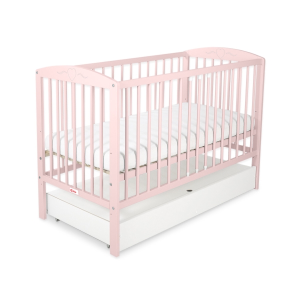 Lettino 60x120cm con Cassetto Standard Cuori