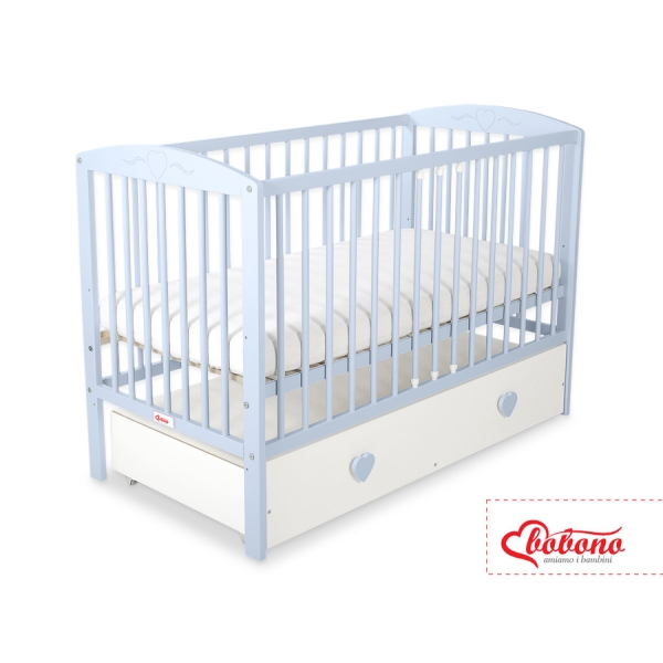 Lettino 60x120cm con Cassetto Maxi Cuori