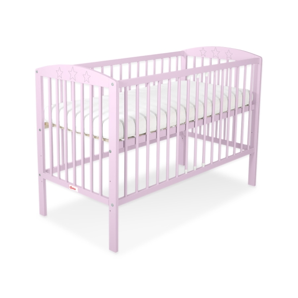 Lettino con sbarre60x120cm Rosa Stelle