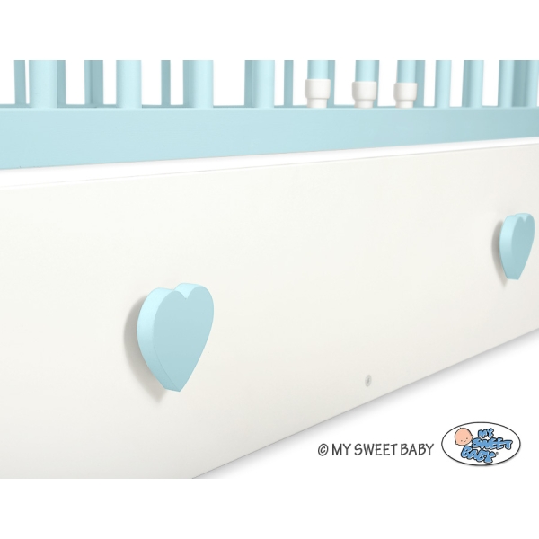Lettino con Cassetto Neonati 60x120 cm - Lorenzo Maxi Menta Bianca