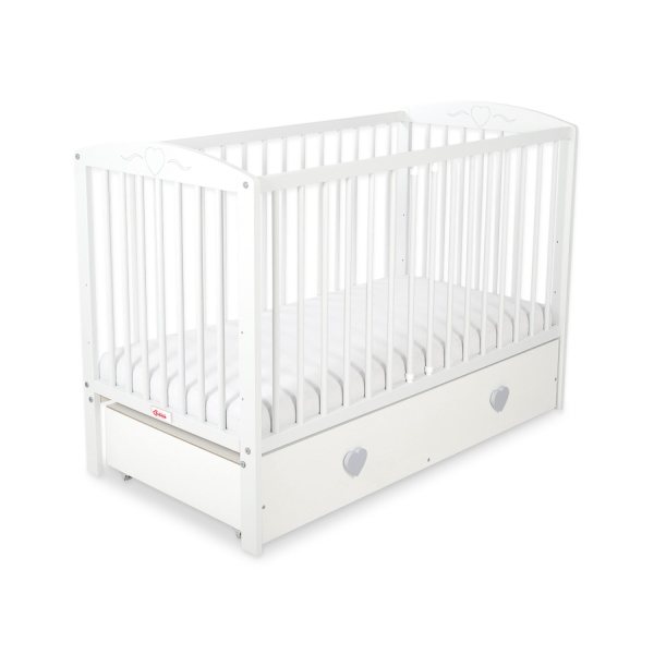 Lettino con Cassetto per Neonato 120x60cm Maxi Cuori