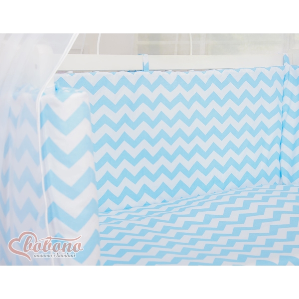 Lettino da Affiancare al Letto FABIO Blu Chevron