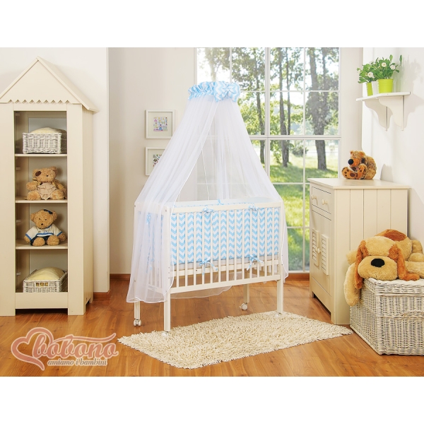 Lettino da Affiancare al Letto FABIO Blu Chevron