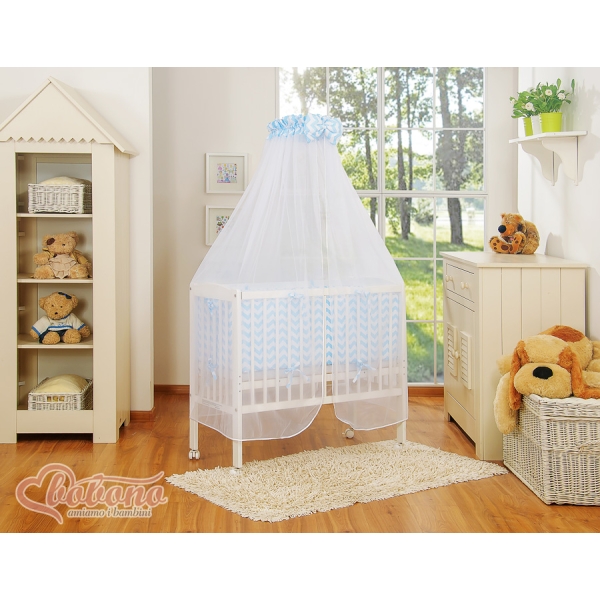Lettino da Affiancare al Letto FABIO Blu Chevron