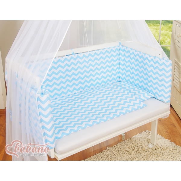 Lettino da Affiancare al Letto FABIO Blu Chevron