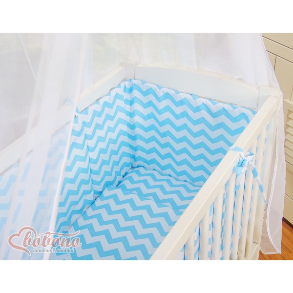 Lettino da Affiancare al Letto FABIO Blu Chevron