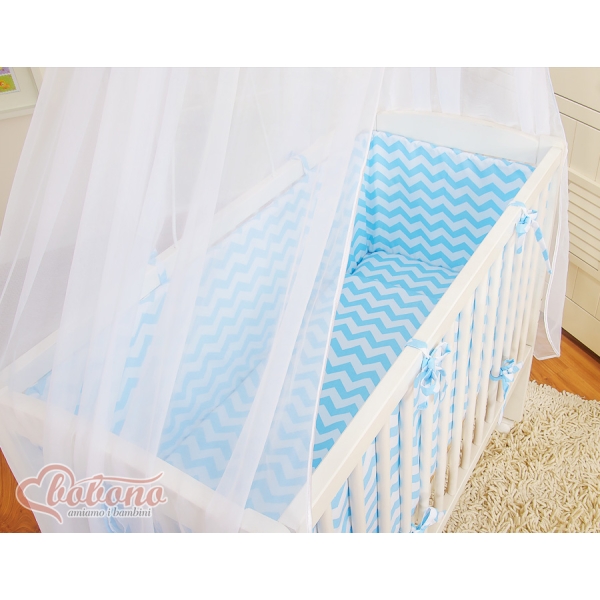 Lettino da Affiancare al Letto FABIO Blu Chevron