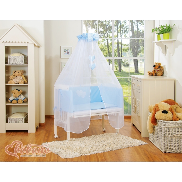 Lettino da Affiancare al Letto FABIO Blu Cuori