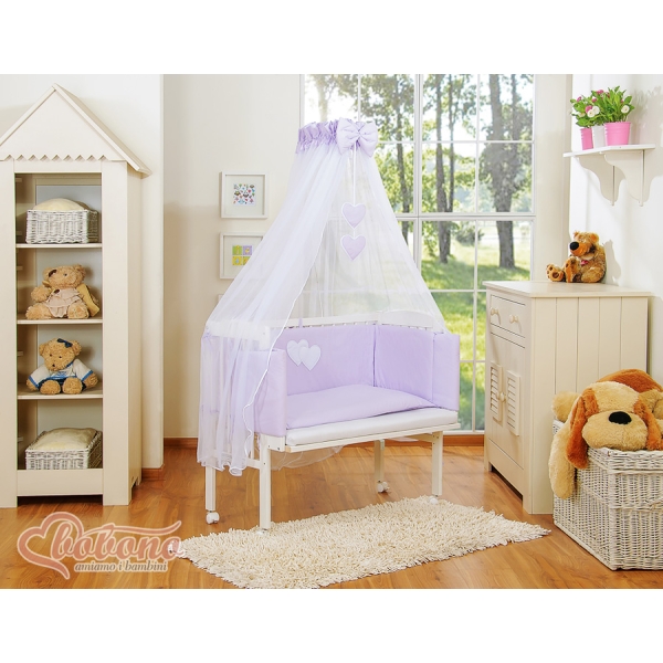 Lettino da Affiancare al Letto FABIO Lilla Cuori