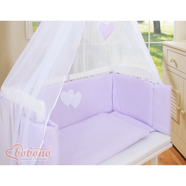 Lettino da Affiancare al Letto FABIO Lilla Cuori