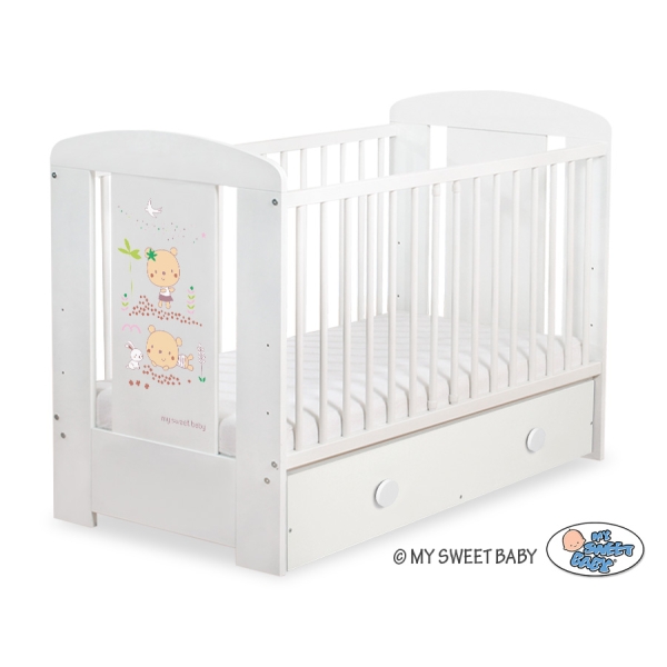 Lettino in Legno 120x60cm con Cassetto Maxi