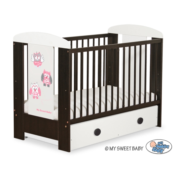 Lettino in Legno 120x60cm con Cassetto Maxi Gufi