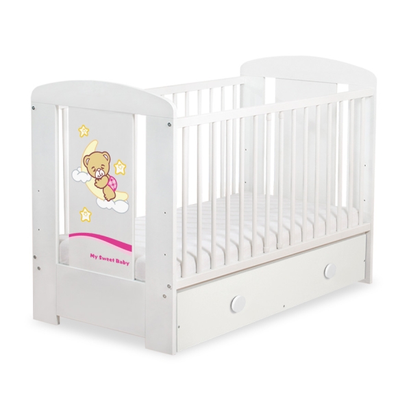 Lettino in Legno 120x60cm con Cassetto Maxi Notte