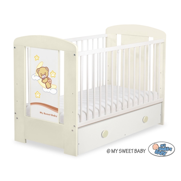 Lettino in Legno 120x60cm con Cassetto Maxi Notte