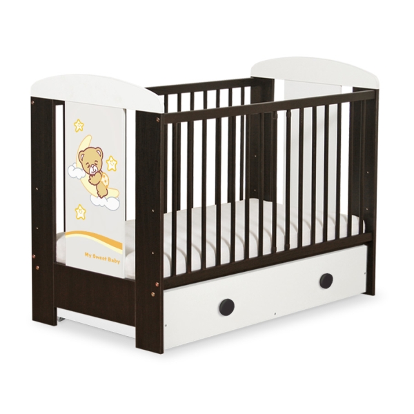 Lettino in Legno 120x60cm con Cassetto Maxi Notte