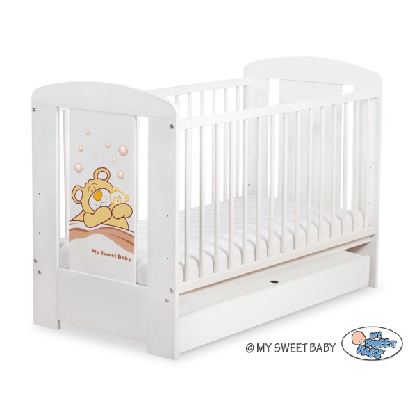 Lettino in Legno 120x60cm con Cassetto Standard Barnaba