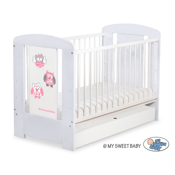 Lettino in Legno 120x60cm con Cassetto Standard Gufi