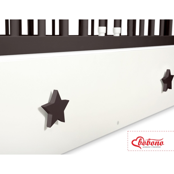Lettino in Legno 120x60cm con Cassetto Maxi Stelle