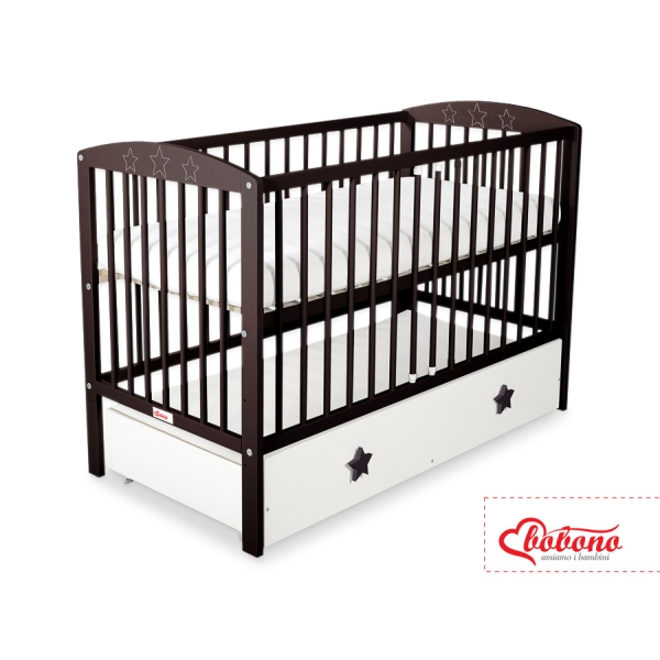 Lettino in Legno 120x60cm con Cassetto Maxi Stelle