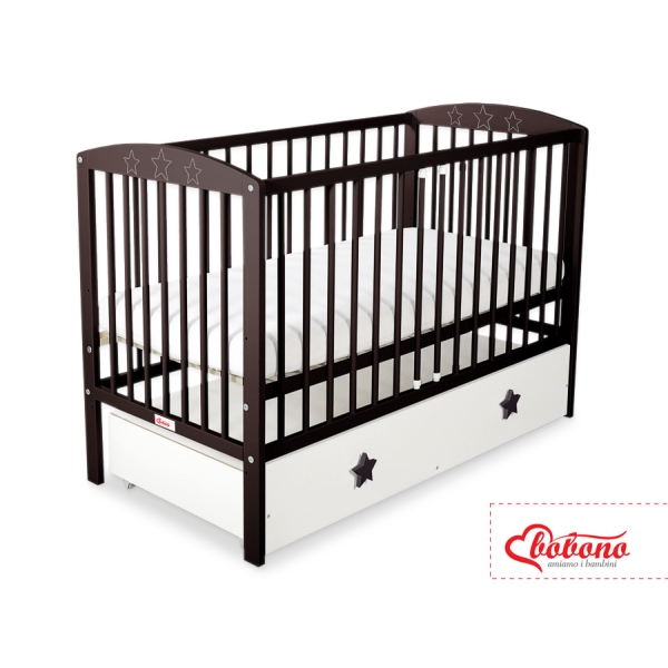 Lettino in Legno 120x60cm con Cassetto Maxi Stelle