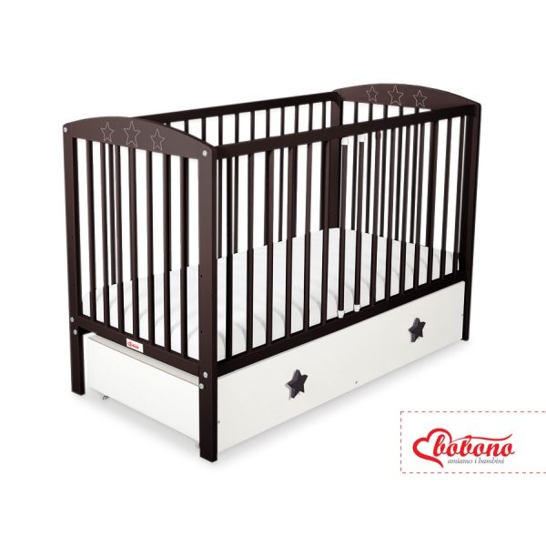 Lettino in Legno 120x60cm con Cassetto Maxi Stelle