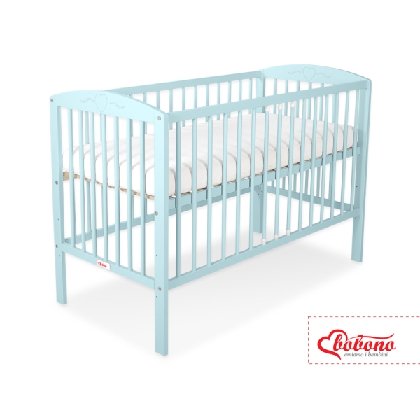 Lettino in Legno 120x60cm Menta Cuori