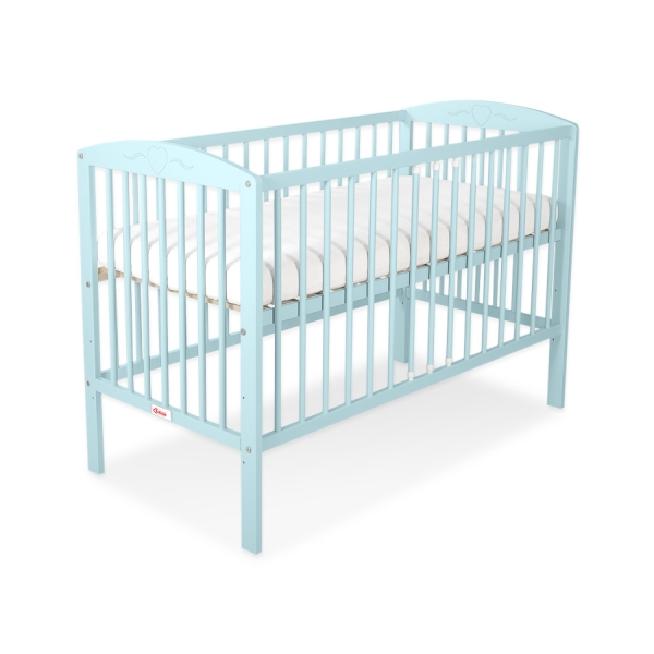 Lettino in Legno 120x60cm Menta Cuori