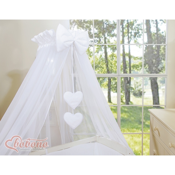 Lettino Neonati da Attaccare Bianca Cuori