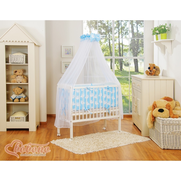 Lettino Neonati da Attaccare Blu Gufi