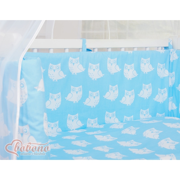 Lettino Neonati da Attaccare Blu Gufi