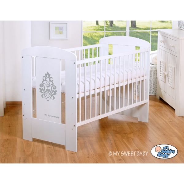Lettino Neonato 120x60cm Bianca Grigio Glamour