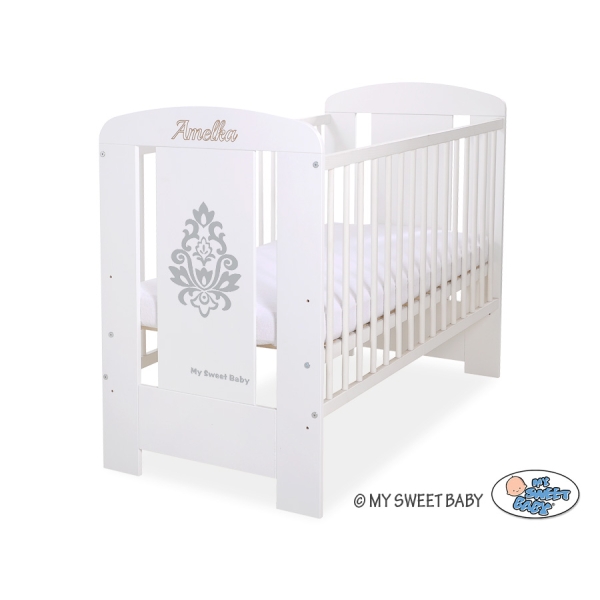 Lettino Neonato 120x60cm Bianca Grigio Glamour